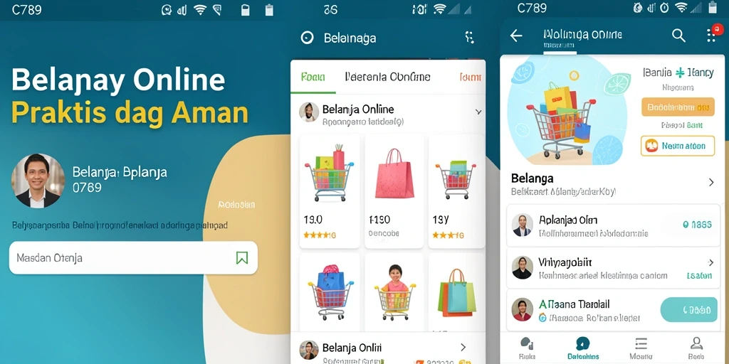 Antarmuka pengguna C789 yang intuitif untuk belanja online.