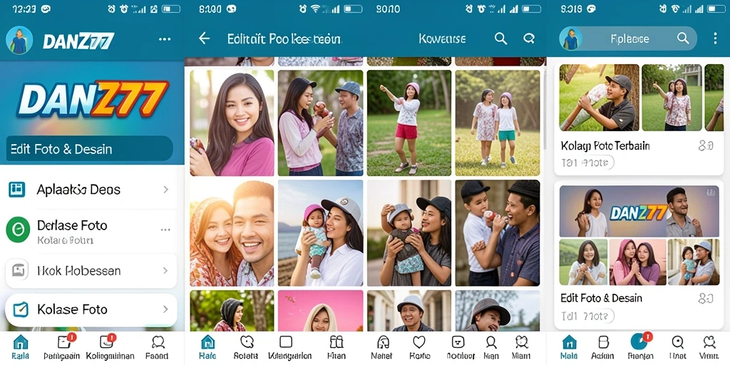 Antarmuka DAN777 yang intuitif dan fungsional untuk kolase foto.