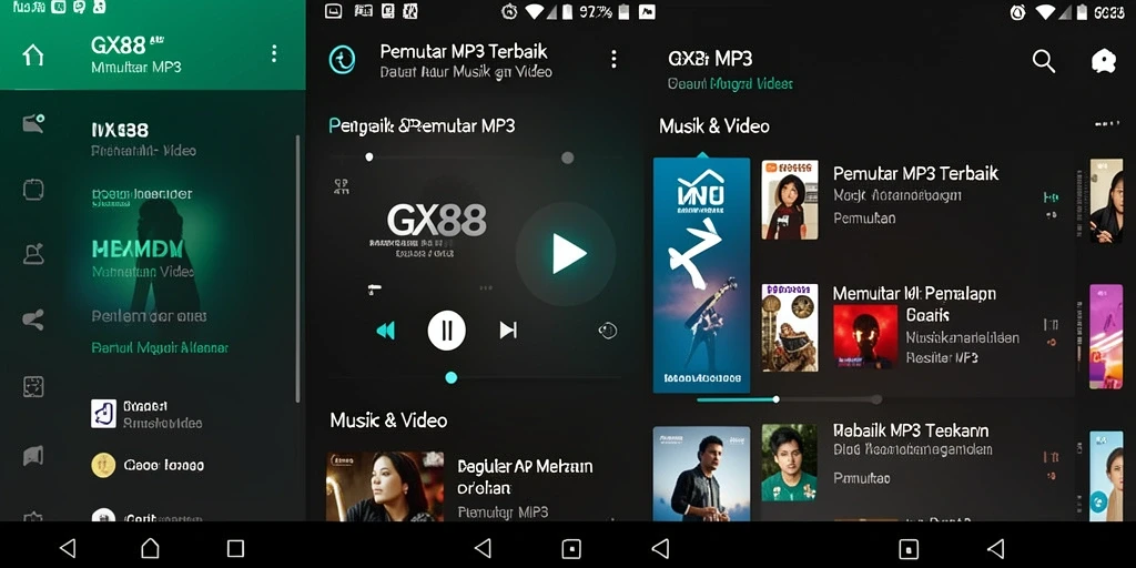 Antarmuka GX88 yang intuitif untuk Pemutar MP3.