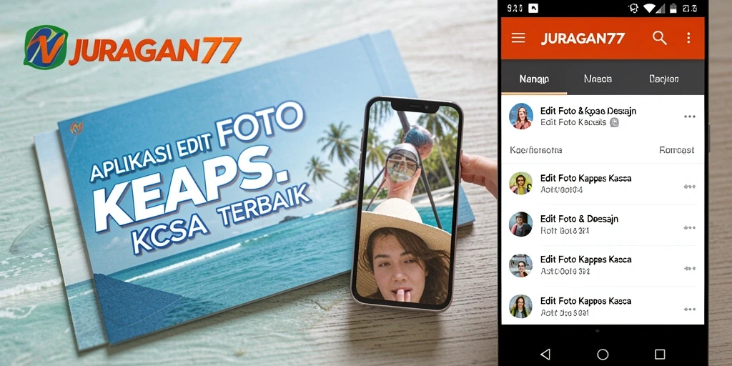Antarmuka aplikasi JURAGAN77 dengan efek Edit Foto Kertas Kaca yang elegan.