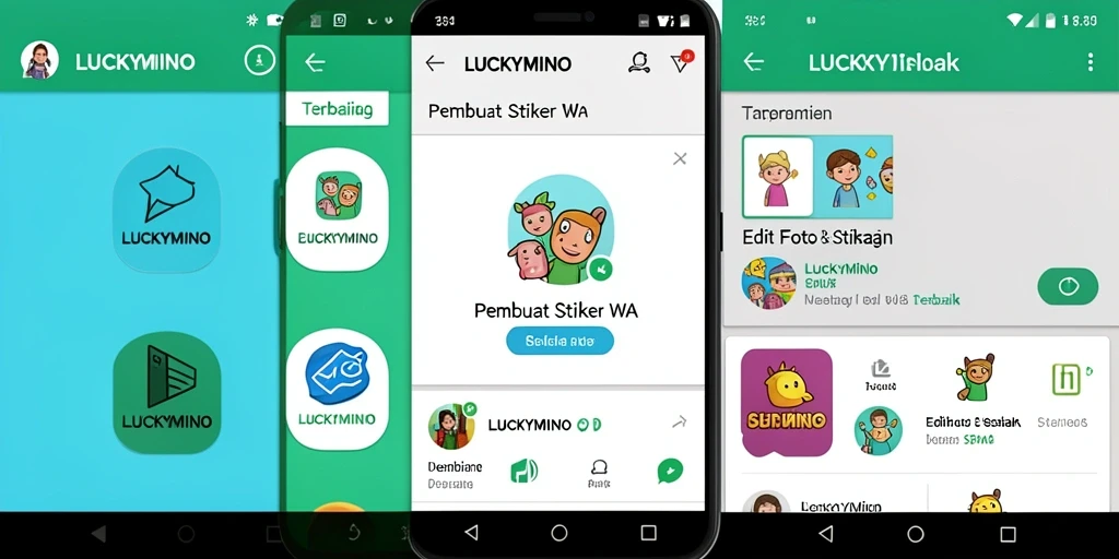 Antarmuka LUCKYMINO yang menarik untuk membuat stiker WA.