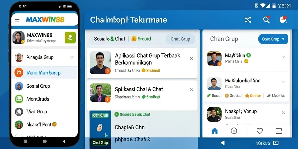 Tampilan antarmuka aplikasi MAXWIN88 untuk Chat Grup yang menarik dan intuitif.