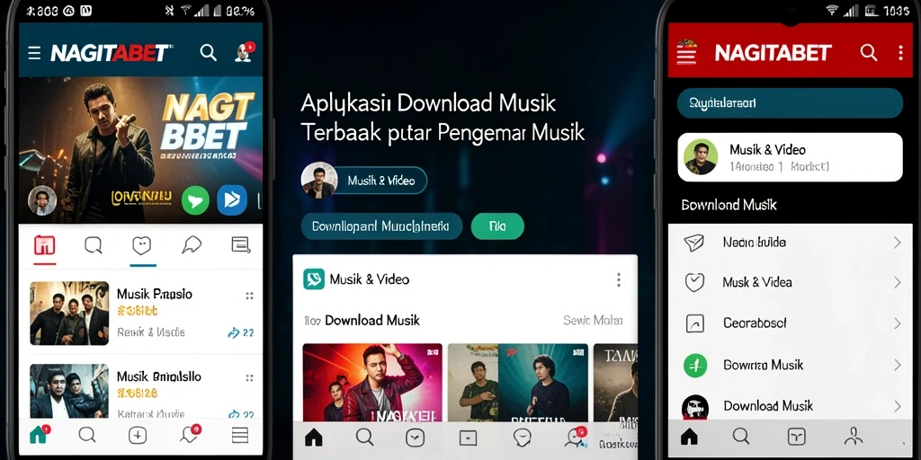 Interface NAGITABET yang menampilkan fungsi Download Musik dengan mudah.