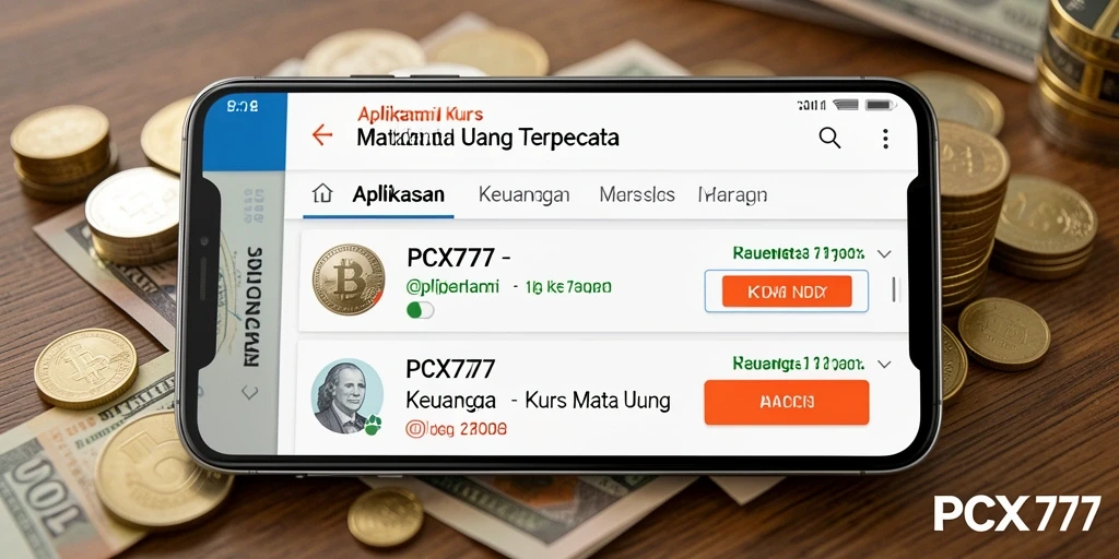 Antarmuka aplikasi PCX777 menampilkan grafik kurs mata uang dengan jelas.