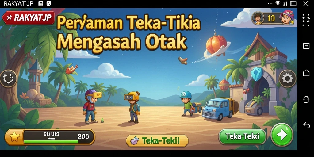 Tampilan antarmuka RAKYATJP dengan berbagai teka-teki yang menantang.