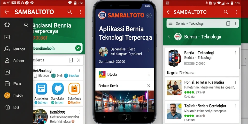 Antarmuka aplikasi SAMBALTOTO menampilkan berita teknologi terbaru.