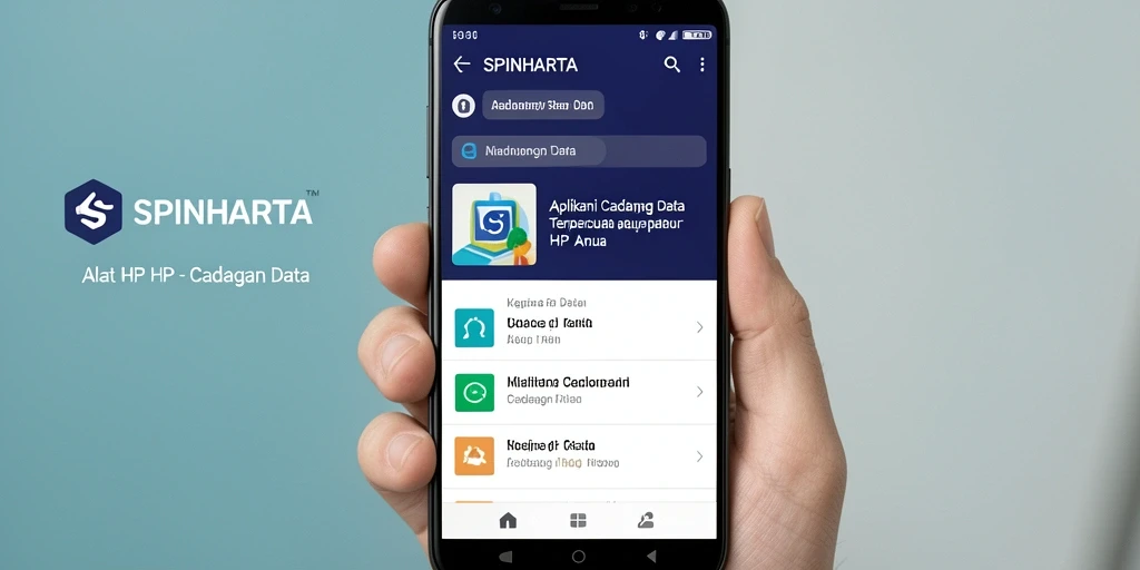 Antarmuka aplikasi SPINHARTA untuk pencadangan data yang mudah dan efisien.
