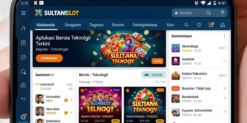 Tampilan antarmuka SULTANSLOT yang modern dan informatif.