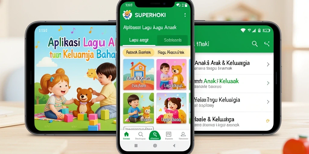 Tampilan antarmuka menarik SUPERHOKI untuk anak-anak.