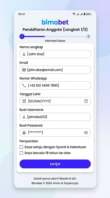 Cara Mudah Registrasi Akun Bimabet untuk Pengguna Android